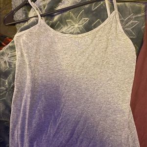 Grey and maroon tank tops